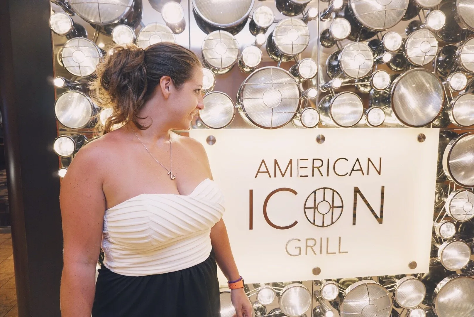 Jenn dressed up on a cruise formal night